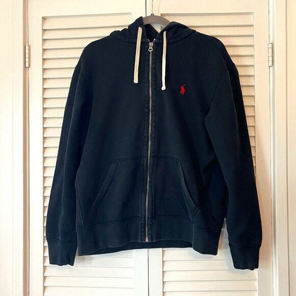 Polo Ralph Lauren Other - Polo Ralph Lauren men's full zip hoodie hooded sweatshirt black large cotton
